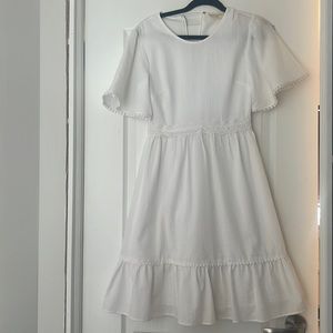 NWOT Rachel Parcell XS Flutter Sleeve White Dress
